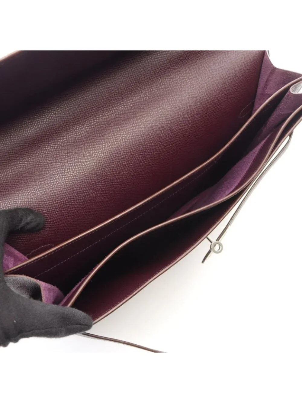 Hermes Briefcase Kelly Depeche 34 Violet Leather